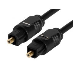 Optical cable 4mm - 2m -  Brackton K-TOS-SKB-0200.B, Toslink-cable, m/m, glass fiber OD 4mm, 1.8m, up to 125 Mbit/s, with dust caps, black