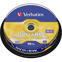 Verbatim DataLifePlus DVD+RW SERL4.7GB 4X MATT SILVER SURFAC - Spindle 10pcs.