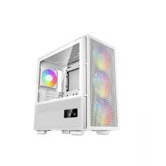 Carcasa DEEPCOOL CH560 WH DIGITAL / w/oPSU / Side-Window / Digital screen / 4x120mm ARG / ATX / White
