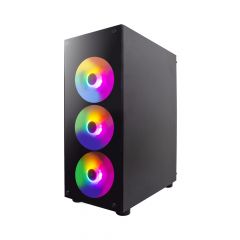 Игровой Корпус 1STPLAYER Fire Dancing V3-B / w/oPSU / Side-Window / 4x120mm / ATX / Black