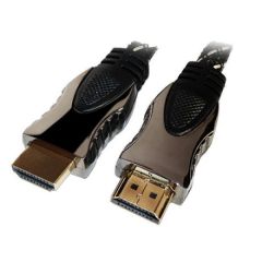 Cable HDMI 2m - Brackton(Zignum) "Prime" K-HDE-FKR-0200.BG, 2 m, High Speed HDMI® Cable with Ethernet, male-male, 99,99% OFC oxygen free copper, up to 2160p 2Kx4K, 3D capable, with 24k gold plated contacts, triple shielded, 2 ferrites, nylon sleeve
