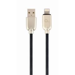 Cable USB2.0/ 8-pin (Lightning)  - 2m - Cablexpert CC-USB2R-AMLM-2M, Premium rubber 8-pin charging and data cable, 2 m, black