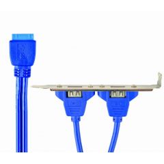 Адаптер Gembird CC-USB3-RECEPTACLE, Dual USB 3.0 receptacle on bracket