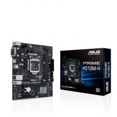 ASUS PRIME H510M-R-SI, Socket 1200, Intel® H510 (11/10th Gen CPU), Dual 2xDDR4-3200, VGA, DVI, HDMI, CPU Intel graphics, 1xPCIe x16 4.0, 4xSATA3, 1xPCIex1, ALC887 HDA, 1xGbE LAN, 4xUSB3.2, 5X Pro III, mATX