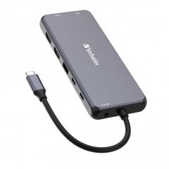 Многопортовый Адаптер Verbatim CMH-14/ USB-С/ 3xUSB-A 3.2/ 2xUSB-A/ 1xUSB-C PD(100W)/ 2xHDMI/ 1xVGA/ RJ45/ SD/ microSD