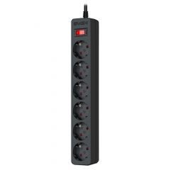 Фильтр сетевой SVEN SF-06E/ 6 Sockets/ 2300W/ 3.0m/ Black