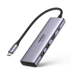UGREEN HUB 6in1 Type-C 3.0 - 3*USB 3.0 + HDMI + SD/TF CM511, Space Gray