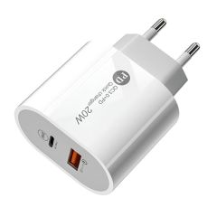 Настенное зарядное устройство для шлема USB/Type-C PD, QC3.0 20 Вт, белый