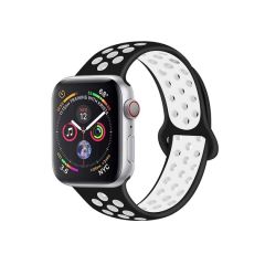 Спортивный ремешок для Apple Watch Silica Gel 38/40/41 мм белый черный