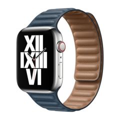 Кожаный ремешок для Apple Watch 38/40/41 мм M/L синий