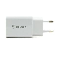 Настенное зарядное устройство для шлема с кабелем USB - Type-C 2xUSB 2.4A, белый