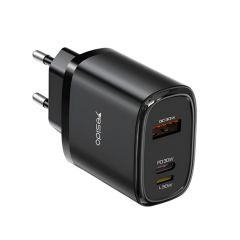 Настенное зарядное устройство Yesido 1*USB-A+1*Type-C+1*Lighting 30 Вт макс. с кабелем Type-C к Lighting YC52, черный