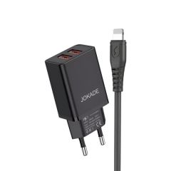 Зарядное устройство Jokade Liangzi Series 2*USB-A с кабелем USB-A - Lightning 1 м, черный