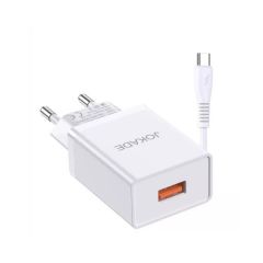 Настенное зарядное устройство Jokade с кабелем USB Type-C Single Port 5A 5A JB022, белый
