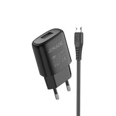 Jokade Настенное зарядное устройство с кабелем USB - Micro-USB однопортовое 3A 3A Kaer, черный
