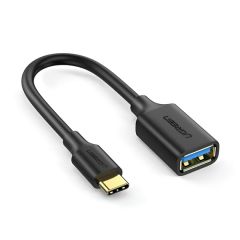 UGREEN Переходник OTG Type-C Type-C 3.1 к USB 3.0 0.15M US154, черный