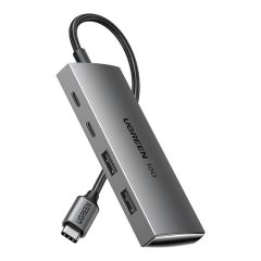 UGREEN HUB 4in1 HUB 4in1 Type-C 3.0 - 2*Type-C 3.2 + 2*USB 3.1 CM480, серебристый