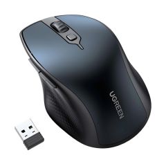UGREEN Мышь беспроводная оптическая 4000dpi бесшумная 2,4 ГГц&BT 5.0 MU101, синий