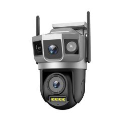 Saikiot CCTV Security Dual Lens CCTV Security Camera V380 Pro 4G 4G Camera 8MP 10X Zoom 4K WIFI, Black