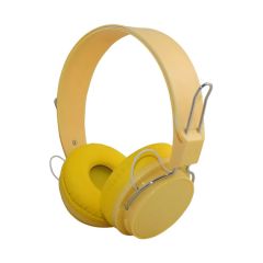 Накладные наушники Helmet с микрофоном Bluetooth Macaron HiFi, желтые (поврежденная коробка)