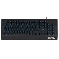 SVEN KB-G8300 Gaming Keyboard, membrane with tactile feedback,104 keys, 12Fn-keys, Backlight, Rus, 1.8m, USB, Black