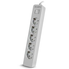 Surge Protector SVEN SF-05, 5 Sockets, 1.8m, White, color box