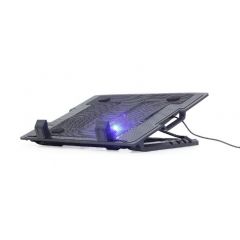 Gembird NBS-1F17T-01, Notebook cooling stand with height adjustment, up to 17", LED backlight in fans, Large 12 cm cooling fan, 11500 RPM (± 10 %) noise 10 dBA, Black