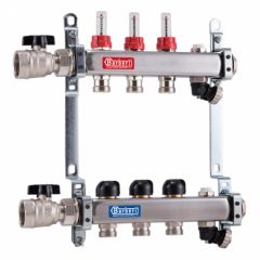 Коллектор из нержавеющей стали 4-ходовой с расходомером 1"F Barberi