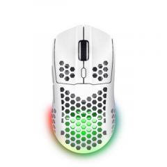 Trust Ultra-Lightweight Gaming Mouse GXT 929W HELOX, Wireless gaming mouse with built-in rechargeable battery, RGB, Micro receiver, 800-4800 dpi, 6 buttons, 2.4GHz, 10 m, up to 80 hours playtime, White