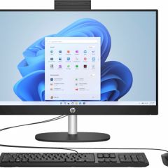 All-in-One PC - 27” HP AiO 27-cr0011ci 27” FHD IPS Non-Touch, AMD Ryzen 5 7520U, 16Gb LPDDR5, 512GB M.2 PCIe NVMe SSD, Intel Internal Graphics, CR, HD Cam, WiFi6 2x2 + BT5, HDMI, LAN, Kbd and Mouse Black Wireless 510SP, FreeDos, Jet Black.