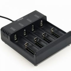 EnerGenie BC-USB-02 Ni-MH + Li-ion Fast Battery Charger, USB output port for practical powerbank function (5V / 2A)б 4-level LED charging status indicators, works with any 5V standard USB charger or 5V/9V/12V USB quick-charger (not included), black