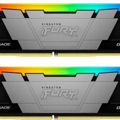 16GB (Kit of 2*8GB) DDR4-3200  Kingston FURY® Renegade DDR4 RGB, PC25600, CL16, 1Rx8, 1.35V, Symmetric Black/Silver Large heat spreader, Dynamic RGB effects featuring Kingston FURY Infrared Sync technology, Intel XMP Ready (Extreme Memory Profiles)