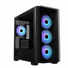 A23 PLUS ASUS TG ARGB BLACK CASE, w/o PSU, MicroATX case with Standoff-mounted TG Front Pan, Support hidden-connectors MBs, Front: 3x 120mm ARGB fans, Rear: 1x 120mm ARGB fan, 1x 2.5”, 2x 2.5”/3.5”, 1xUSB-C,2xUSB 3.2, 1xHeadphone, 1x Mic, Support 360mm, V