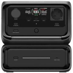 EcoFlow RIVER 3 Max Portable Power Station with Extra Battery EB300 (286Wh), Capacity: 572Wh, AC Output: 600W total (X-Boost 1200W), UPS, Number outlets 7 (3 AC outlets, 2 USB-A, 2 USB-C 140W, Car Output: 100W), UPS <10ms, WiFi, Bluetooth, Mobile App, Net