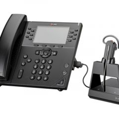 Poly Voyager 4245-M Office Headset +USB-A to Micro USB Cable, BT600 Bluetooth USB adapter; Noise-cancelling dual-mic with Acoustic Fence technology, Up to 24 hours, up to 91 meters, Travel case, Black, 28g