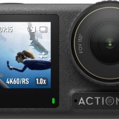 (965080) Action Camera DJI OSMO Action 4, Adventure Combo, 1/1.3” CMOS, 10MP, 155° f/2.8, ISO 100-12800, 4K 120fps / FHD 240 fps, HDR, Max Video Bitrate 130Mbps,  microSD, Wi-Fi, Bluetooth 5.0, Front Screen 1.4 inch, Back Screen 2.25 inch,1770 mAh,145g (3