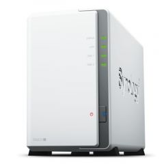 Synology Disk Station DS223j, 2-bay NAS Server, Compact, quiet, and energy-efficient storage, Realtek CPU 4-core 1.7GHz, 1GB DDR4, 2* 3.5” HDD free slots, 1xGbE LAN, 2x USB3.2, Noise Level 	18.2 dB(A), System Fan 92mm, Silver