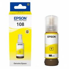 Epson 108 EcoTank Yellow ink bottle, 70ml, 7200p. for EcoTank L8050 & L18050.