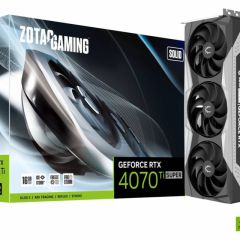 ZOTAC GeForce RTX™ 4070 Ti SUPER SOLID 16GB GDDR6X, 256bit, 2610/21000, Ada Lovelace/DLSS3.5, PCIeX16 5.0, 3.5-slot, 1xHDMI, 3xDP, BladeLink 3*100mm Fans, Triple Fan / IceStorm 2.0, Active Fan Control/FREEZE Fan Stop/Dual Bios, White LED, Metal Backplate,