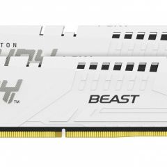 32GB (Kit of 2*16GB) DDR5-5600  Kingston FURY® Beast DDR5 White EXPO, PC44800, CL36, 1Rx8, 1.25V, Auto-overclocking, Asymmetric WHITE low-profile heat spreader, AMD® EXPO v1.0 and Intel® Extreme Memory Profiles (Intel® XMP) 3.0