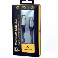 Premium USB 3.2 Gen. 2x2 Type-C charging & data cable, 20 Gbps, 100 W, 1.5 m