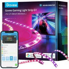 Monitor Light Strip  GOVEE RGB Gaming Light Strip G1 (27”-34”), Wi-Fi + BT, Multicolor, App, Music Mode, No Hub Required, Color synchronization via GOVEE Desktop app, Razer chroma sync.