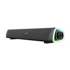 Trust Gaming GXT 620 AXON, RGB gaming soundbar with rainbow wave lighting and easy-to-reach volume control, 12W, USB power/3.5mm jack 140cm, Black