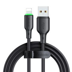 MCDODO КАБЕЛЬ ALPHA SERIES USB-A - LIGHTNING СО СВЕТОДИОДОМ 2A 1,2 М, ЧЕРНЫЙ