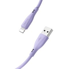 YESIDO CABLE LIQUID SILICONE SERIES USB-A TO LIGHTNING 18W 1M, PURPLE