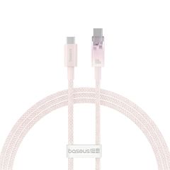 BASEUS CABLE EXPLORER SMART TEMPERATURE TYPE-C TO TYPE-C 5A 100W 2M, BABY PINK
