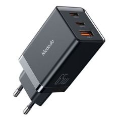 MCDODO GAN 5 МИНИ-ЗАРЯДНЫХ УСТРОЙСТВ 2XTYPE-C 1XUSB 65 ВТ, ЧЕРНЫЙ