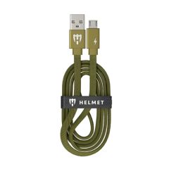 КАБЕЛЬ ДЛЯ ШЛЕМА USB - MICRO USB KEVLAR FLAT 2.1A 1М, CAMO
