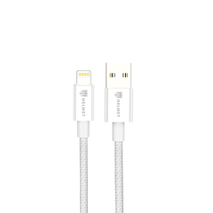 КАБЕЛЬ ДЛЯ ШЛЕМА USB LIGHTNING 20W 1,5M СЕРИЯ NYLON, СЕРЫЙ