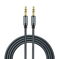 HOCO CABLE AUDIO 3.5 - 3.5 UPA03, НЕЙЛОНОВАЯ ОПЛЕТКА (L=1M), СЕРЫЙ МЕТАЛЛИК
